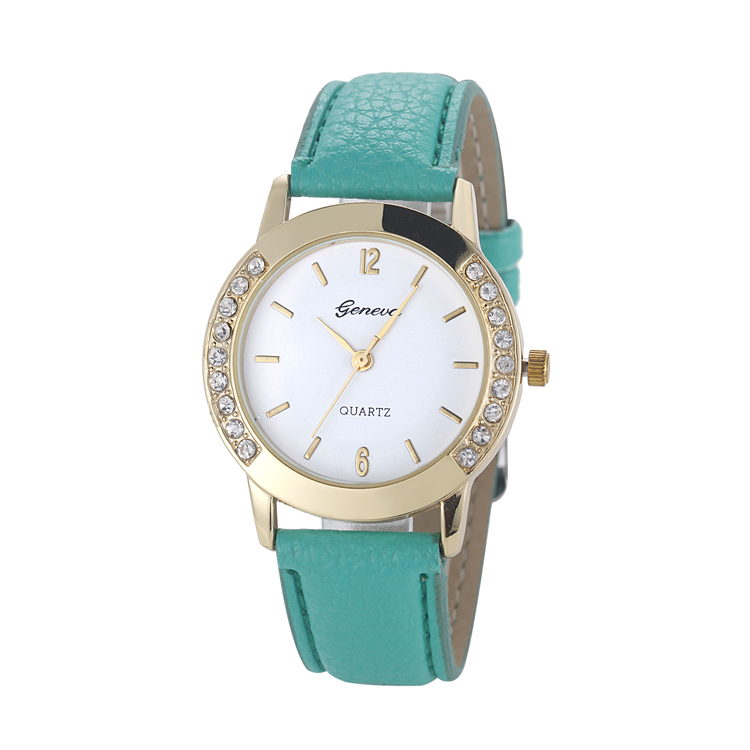 Special female watch alloy case Chinese movement pu strap private label woman watches 